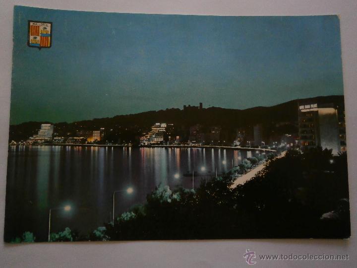 Cartes Postales: POSTAL DE MALLORCA-VISTA NOCTURNA DE LA BAHIA-LABORATORIOS LLORENS-FRANQUEO MECANICO-21 x 15 Cm.