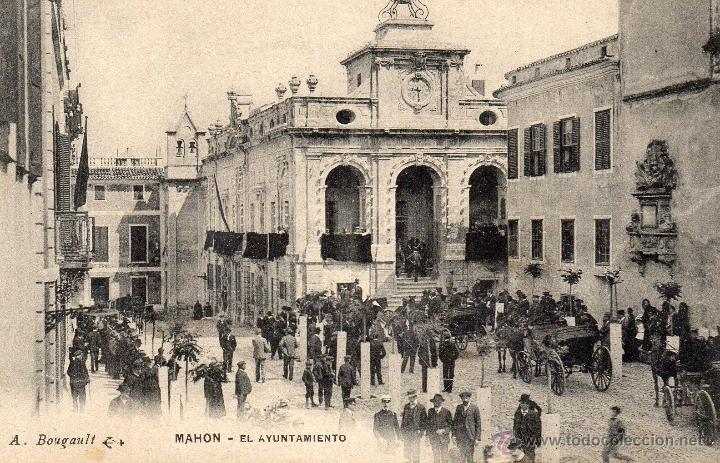 Postales: mah&oacute;n. el ayuntamiento. a. bougault - Foto 1