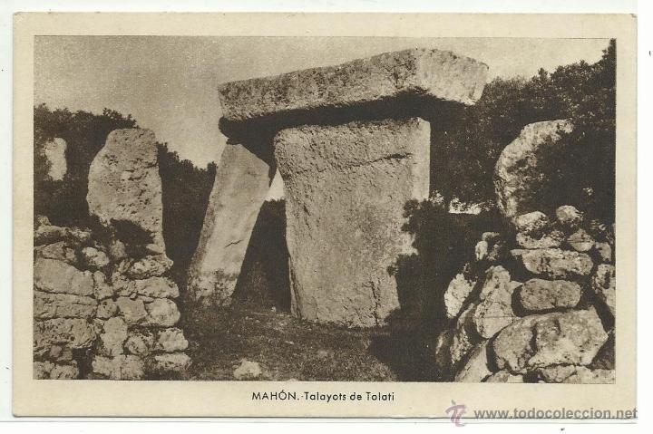 Postales: MAHON.-TALAYOTS DE TALALI.-FOTO JUAN ARTIGUES.-EDICION ESTAMPERIA DE ARTE N&ordm; 5