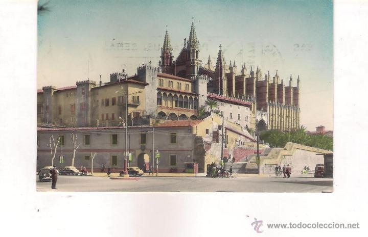 Postales: POSTAL DE  PALMA   PALACIO ALMUDAINA Y CATEDRAL . - Foto 1