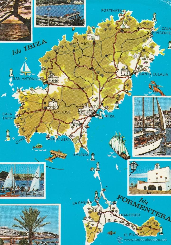Postales: N&ordm; 12976 POSTAL MAPA IBIZA