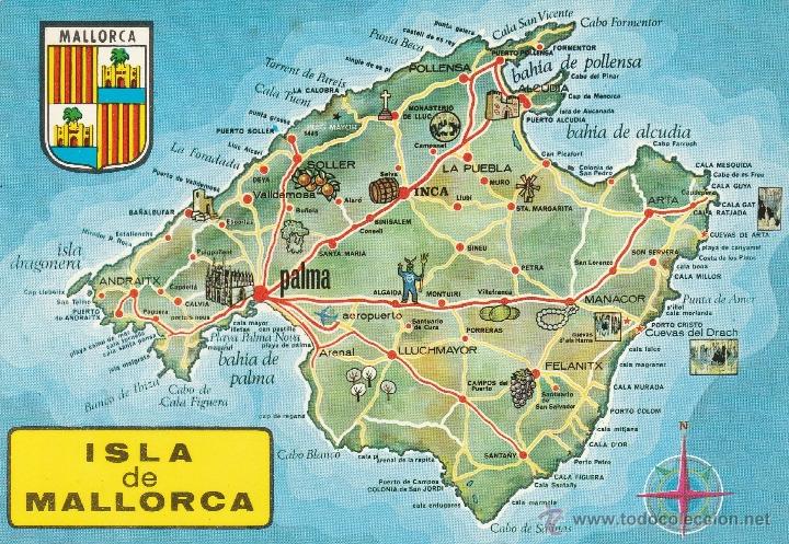Postales: N&ordm; 13086 POSTAL MAPA DE MALLORCA - Foto 1