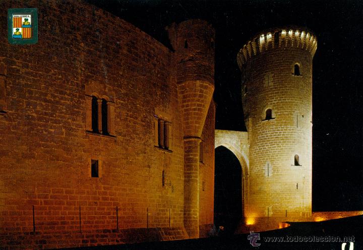Postales: Mallorca castillo de Bellver nocturna - Foto 1