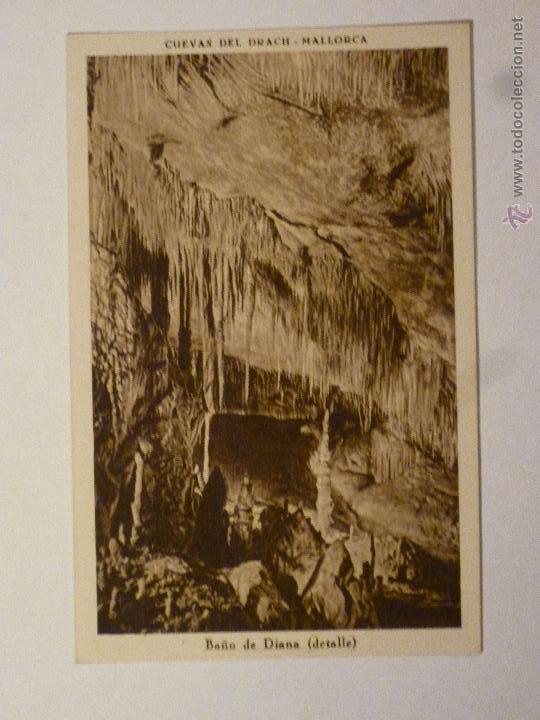 Cartoline: Postal antigua Las Cuevas del Drach 1930 Ba&ntilde;o de Diana (detalle)