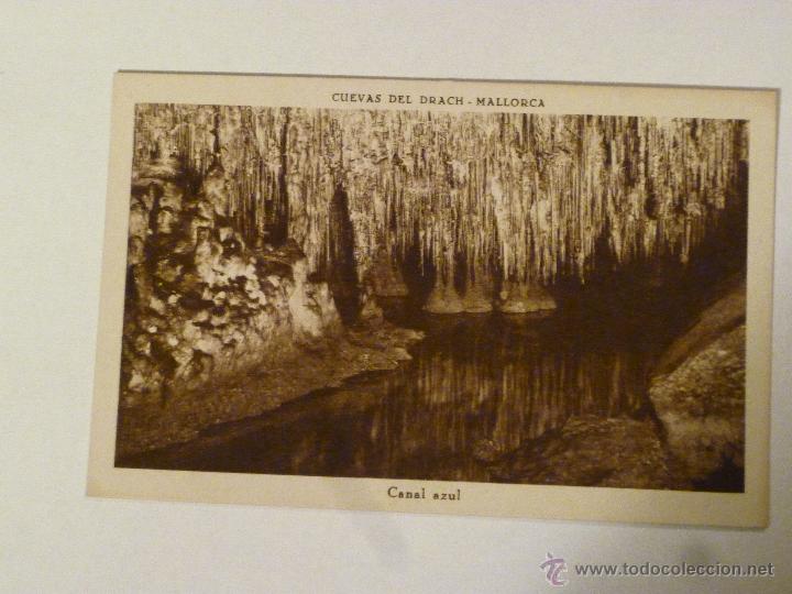 Cartoline: Postal antigua Las Cuevas del Drach a&ntilde;o 1930 Canal Azul