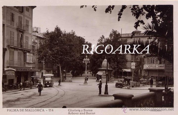 Postales: PALMA DE MALLORCA.- GLORIETA Y BORNE - Foto 1