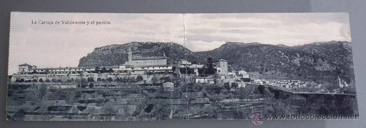 Postkarten: POSTAL DOBLE PANOR&Aacute;MICA: LA CARTUJA DE VALLDEMOSA Y EL PUEBLO