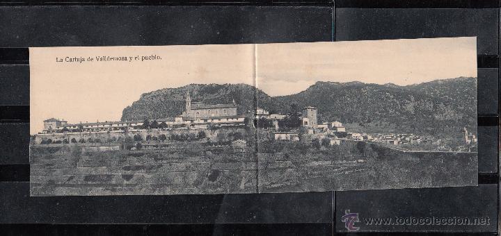 Postcards: LA CARTUJA DE VALLDEMOSA Y EL PUEBLO. POSTAL DOBLE
