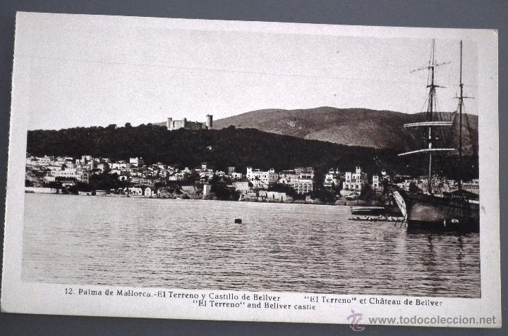 Postais: POSTAL DE PALMA DE MALLORCA: EL TERRENO Y CASTILLO DE BELLVER. L. ROISIN, FOT&Oacute;GRAFO