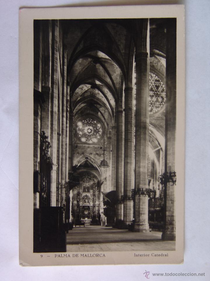 Postales: POSTAL DE PALMA DE MALLORCA INTERIOR CATEDRAL - Foto 1