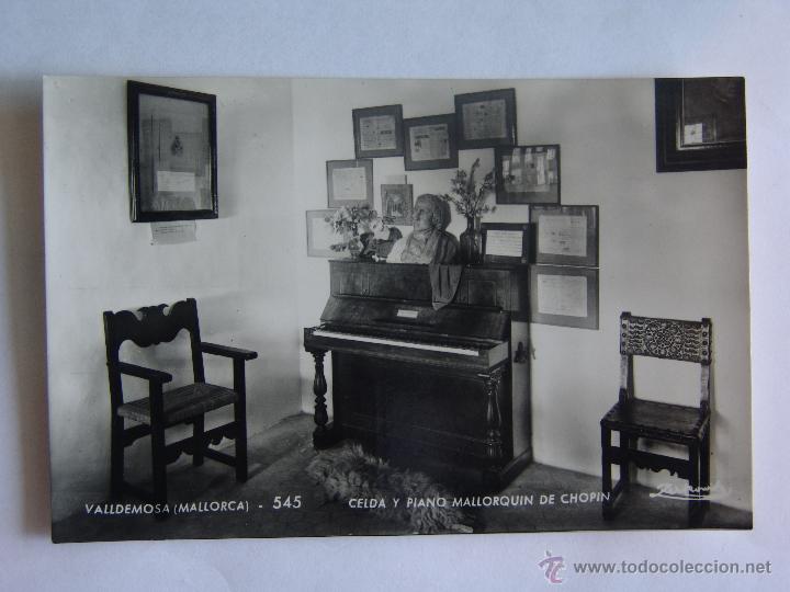 Postales: POSTAL DE VALLDEMOSA MALLORCA CELDA Y PIANO MALLORQUIN DE CHOPIN