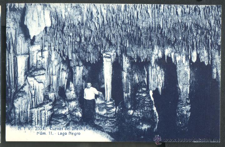 Postales: CUEVAS DEL DRACH - LAGO NEGRO - MANACOR - Foto 1