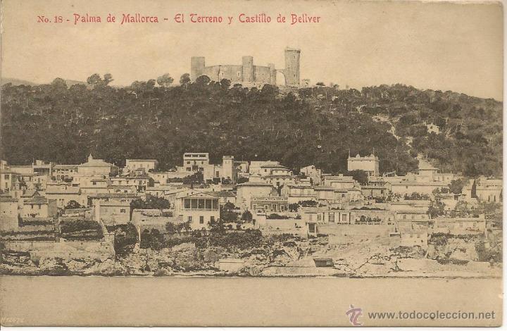 Cartoline: POSTAL PALMA DE MALLORCA.- N&ordm; 18- EL TERRENO Y CASTILLO DE BELLVER. AM