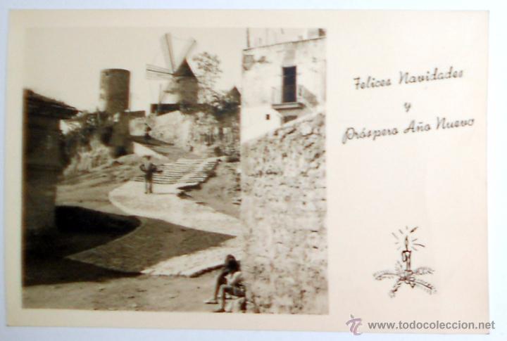 Cartoline: POSTAL ANTIGUA. RINCON T&Iacute;PICO MALLORCA. Fechada en 1956. TARJETA FELICITACION NAVIDAD.