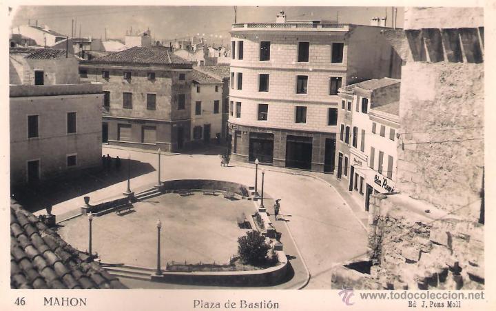Postales: POSTAL DE MAHON ,PLAZA DE BASTI&Oacute;N . - Foto 1