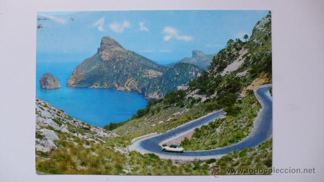Postales: Baleares. Formentor. Carretera y Es Colomer. Talleres A. Zerkowitz, fot&oacute;grafo. A&ntilde;os 60