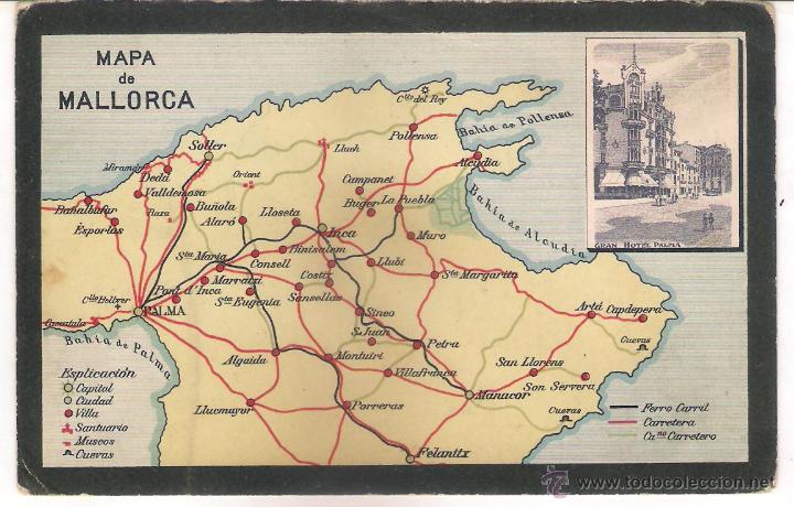 Postales: POSTAL DE MAPA DE MALLORCA . - Foto 1