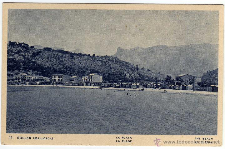 Postales: BONITA POSTAL - MALLORCA - SOLLER - LA PLAYA - Foto 1