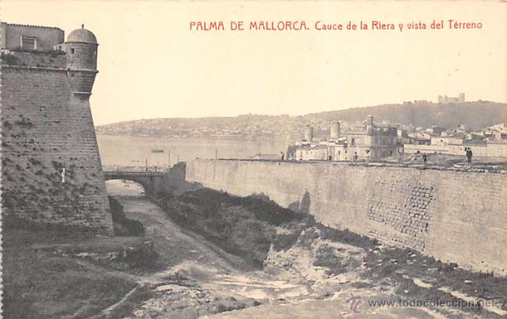 Cartoline: PALMA DE MALLORCA.- CAUCE DE LA RIERA Y VISTA DEL TERRENO