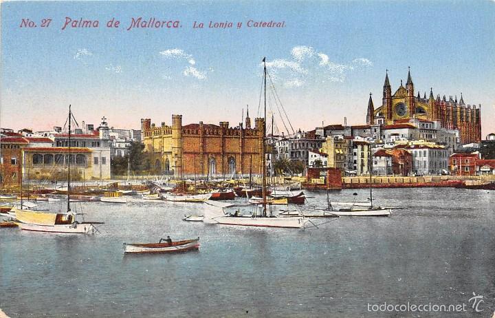 Postales: PALMA DE MALLORCA.- LA LONJA Y CATEDRAL - Foto 1
