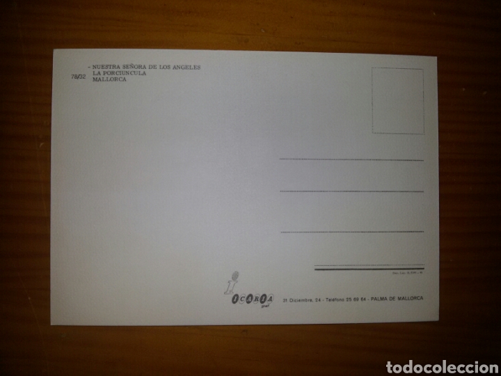 Postales: NUESTRA SRA.DE LOS ANGELES / Mallorca / postal - Foto 2