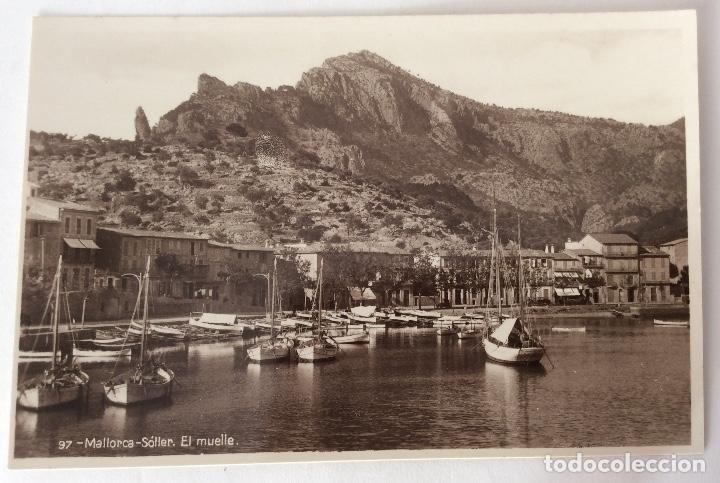 Postais: POSTAL FOTOGR&Aacute;FICA SEPIA. VISTA DEL MUELLE. SOLLER. MALLORCA. BALEARES.