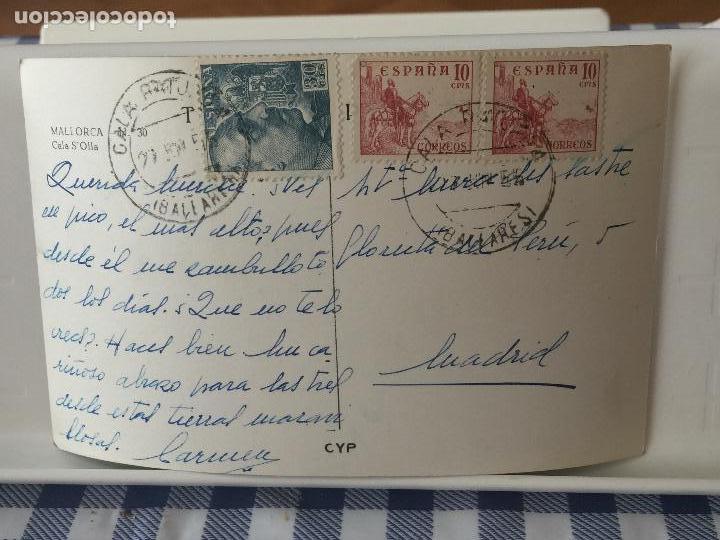 Postales: MALLORCA. CALA S&acute;OLLA. CIRCULADA 1955. - Foto 2
