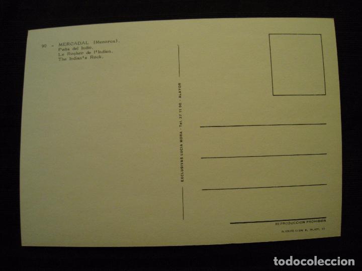 Postales: POSTAL MERCADAL  ( MENORCA ) - PE&Ntilde;A DEL INDIO. - Foto 3