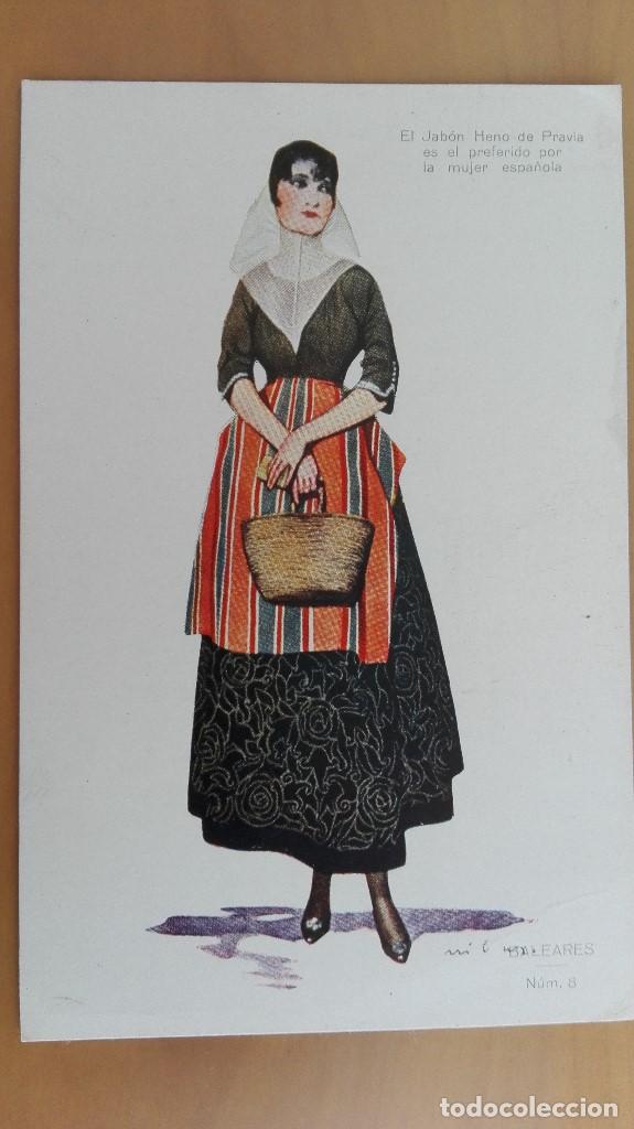 Postales: POSTAL PUBLICITARIA N&ordm; 8 JABON HENO DE PRAVIA COLECCION TRAJES TIPICOS BALEARES EDIC IMPRENTA GAL