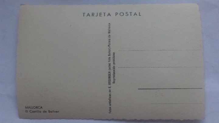 Postales: POSTAL MALLORCA, EL CASTILLO DE BELLVER, E. ORSINGER, SIN CIRCULAR - Foto 2