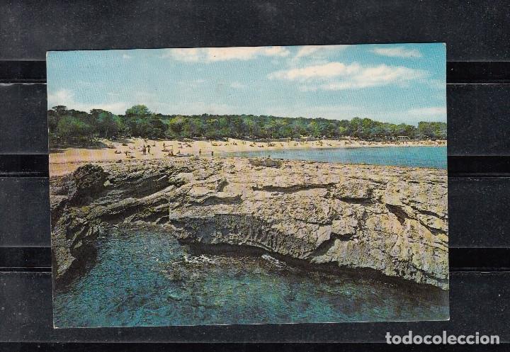 Postales: 306.- SAN ANTONIO. ROCAS Y PLAYA DE CALA BASSA