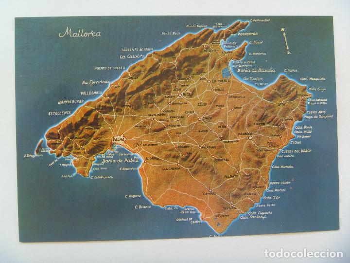 Postales: POSTAL DE MALLORCA : MAPA.  . A&Ntilde;OS 60. DE ZERKOWITZ - Foto 1