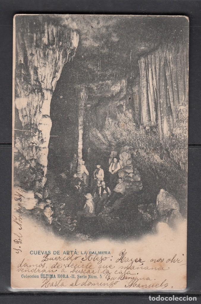 Cartoline: POSTAL DE LAS CUEVAS DE ART&Aacute; DE 1904 (SALA DE LA PALMERA CON GENTE DE LA EPOCA)