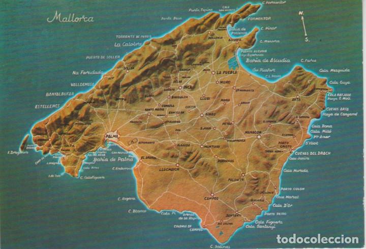 Postales: () MALLORCA. MAPA - Foto 1