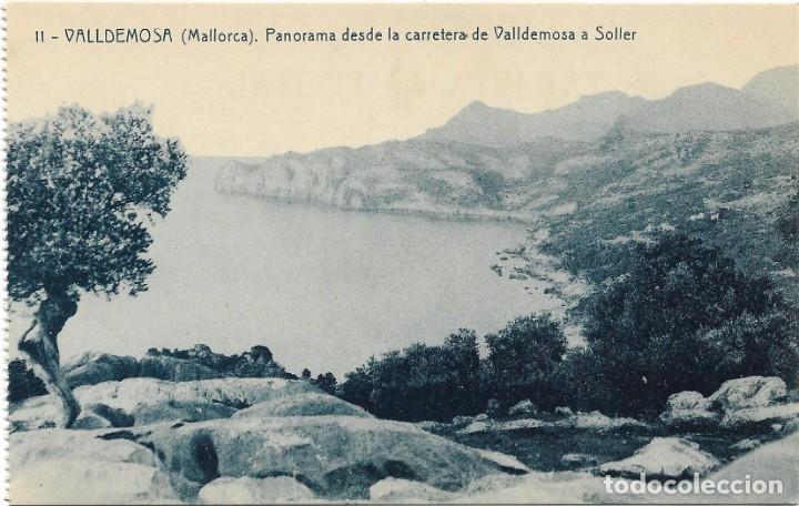 Postales: VALLDEMOSA N&ordm; 11 PANORAMA DESDE CARRETERA VALLDEMOSA A SOLLER  .- FOTOTIPIA THOMAS S/C