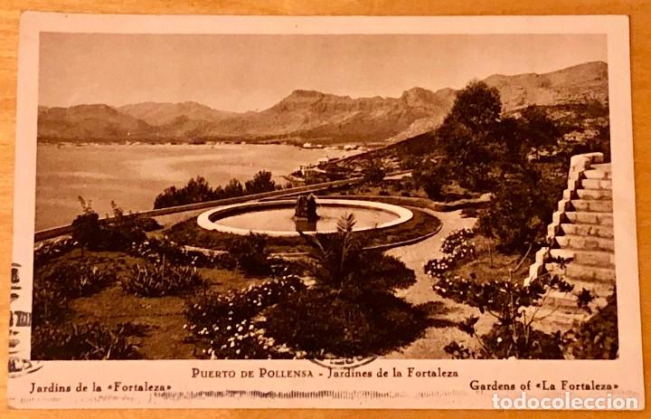 Postales: POSTAL PUERTO DE POLLENSA, JARDINES DE LA FORTALEZA