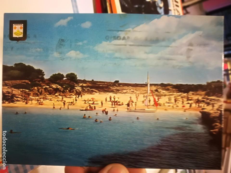 Postales: Postal Isla de Menorca Cala Blanca sellada escrita circulada y manchada