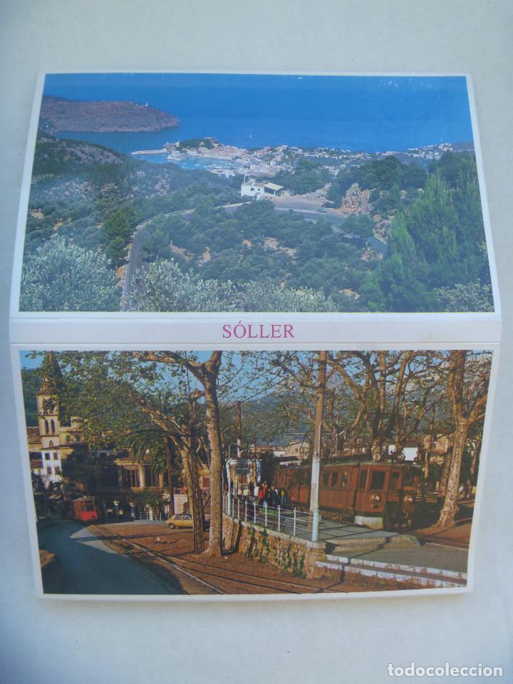 Postales: ACORDEON CON 11 POSTALES DE MALLORCA , SOLLER .  TREN TURISTICO, SEAT 600, ETC