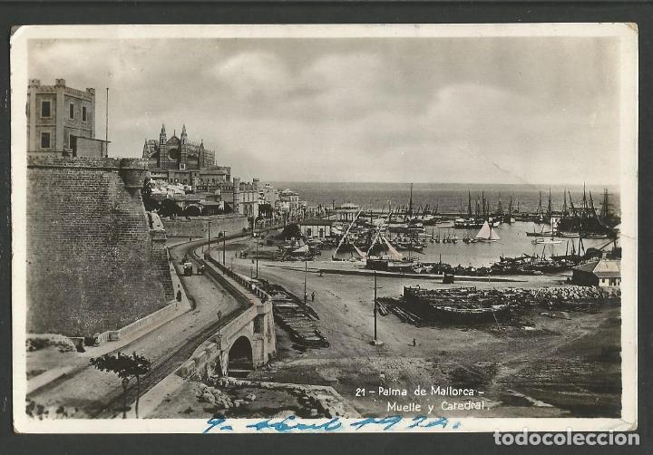 Postales: PALMA DE MALLORCA-MUELLE Y CATEDRAL-FOTOGRAFICA-VER REVERSO SIN DIVIDIR-(59.053)