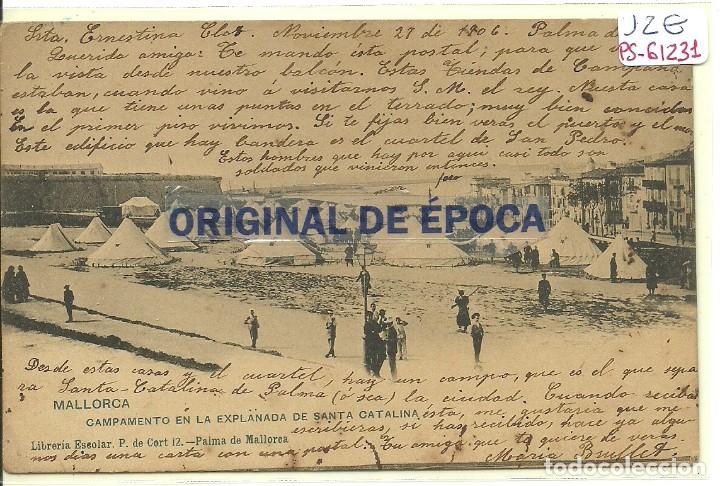 Postais: (PS-61231)POSTAL DE MALLORCA-CAMPAMENTO EN LA EXPLANADA DE SANTA CATALINA.LIBRERIA ESCOLAR P.DE CORT