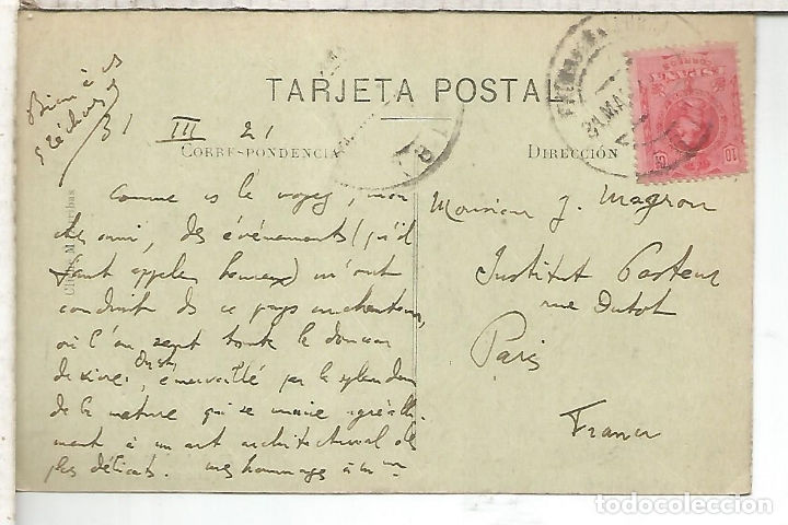 Postales: MALLORCA PALMA ESCRITA 1921 - Foto 2