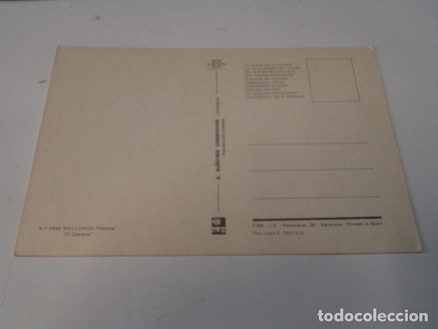 Postales: MALLORCA - POSTAL POLLENSA - EL CALVARIO - Foto 2