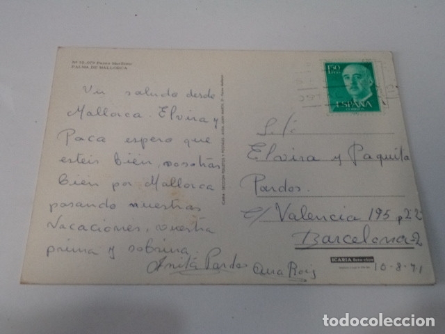 Postales: MALLORCA - POSTAL PALMA - PASEO MAR&Iacute;TIMO - Foto 2