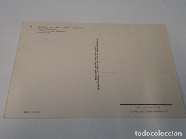 Postales: MALLORCA - POSTAL PALMA - PASEO MAR&Iacute;TIMO - Foto 2