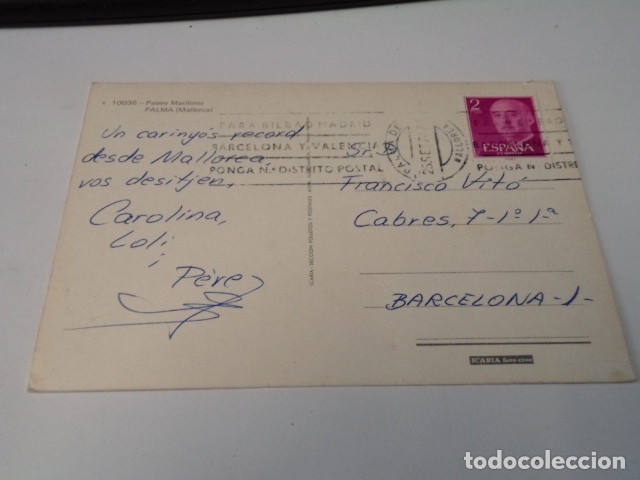 Postales: MALLORCA - POSTAL PALMA - PASEO MAR&Iacute;TIMO - Foto 2
