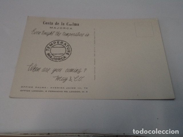 Postales: MALLORCA - POSTAL PALMA - COSTA DE LA CALMA - Foto 2