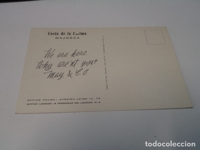 Postales: MALLORCA - POSTAL PALMA - COSTA DE LA CALMA - Foto 2