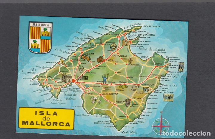 Postales: MALLORCA. MAPA - Foto 1