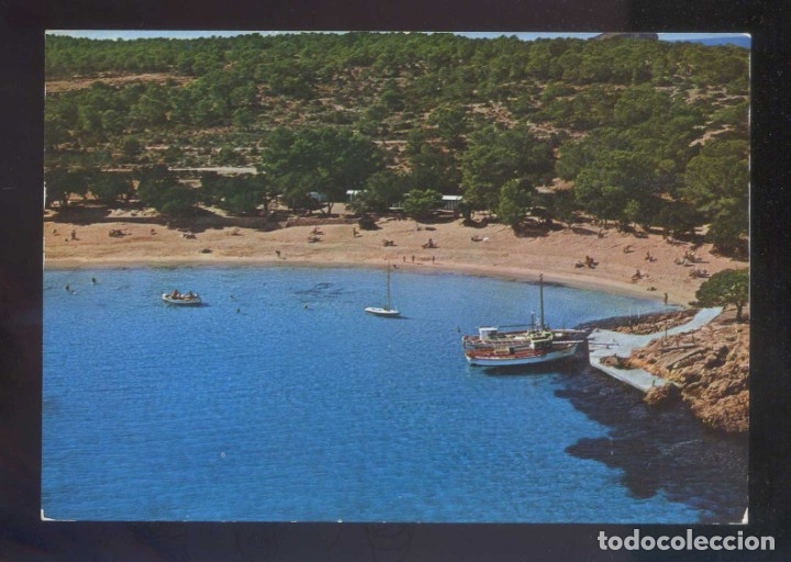 Postales: Eivissa. Sant Antoni. *Cala Bassa. Embarcadero* Ed. C. Figueretas n&ordm; 339. Circulada 1973.
