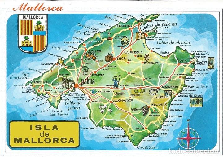 [POSTAL] Mapa de la Isla de Mallorca (sin circular)
